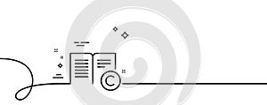 Copyright line icon. Copywriting or Book sign. Continuous line with curl. Vector