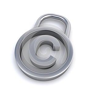 Copyright sign padlock