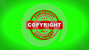 Copyright Signed Stamping Text Wooden Stamp Animation.