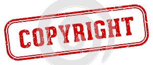 copyright stamp. copyright rectangular stamp on white background