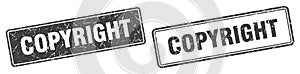 Copyright stamp set. copyright square grunge sign