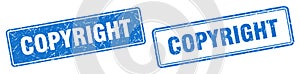 Copyright stamp set. copyright square grunge sign