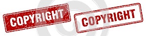 Copyright stamp set. copyright square grunge sign