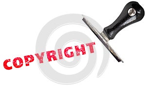Copyright stamp text
