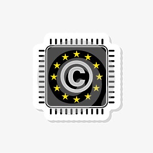 Copyright sticker icon isolated on white background