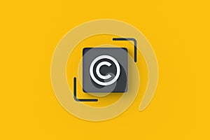 Copyright symbol button. Business concept. Property rights