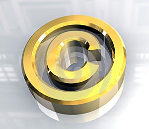 Copyright symbol in gold (3d)