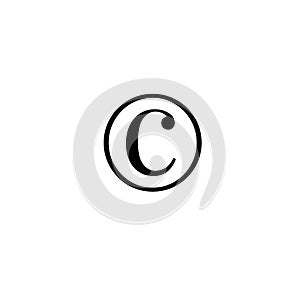 Copyright symbol,sign, logo or trademark isolated on white background.