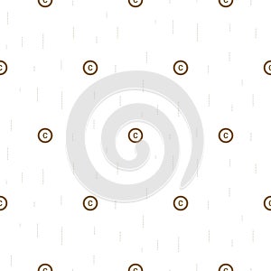 Copyright symbol thin abstract seamless pattern.