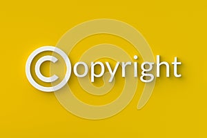 Copyright symbol on yellow background