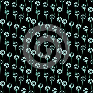 Copyright symbols seamless pattern on black