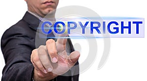 Copyright text with businessman