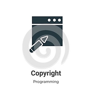 Copyright vector icon on white background. Flat vector copyright icon symbol sign from modern programming collection for mobile
