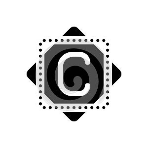 Black solid icon for Copyrights, ownership and author photo