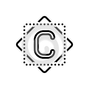 Black line icon for Copyrights, ownership and author photo
