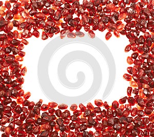 Copyspace frame made of pomegranate seeds