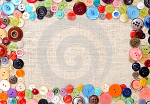 Copyspace image with multicolored sewing buttons