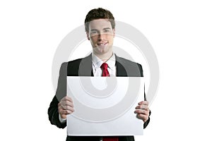 Copyspace white paper young handsome businessman