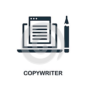 Copywriter icon. Monochrome simple Copywriter icon for templates, web design and infographics