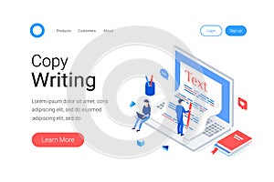 Copywriting, blogging isometric concept