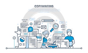 Copywriting. Creative writing of articles, seo, work in office, freelancing.