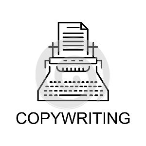 copywriting line icon. Element of seo and web optimization icon with name for mobile concept and web apps. Thin line copywriting