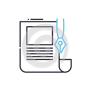 copywriting line icon, outline symbol, vector illustration, concept sign