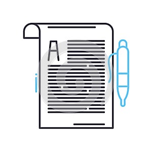 copywriting line icon, outline symbol, vector illustration, concept sign