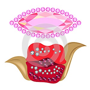 Coquette gemstones brooch