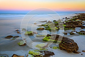 Coquina Stone Beach at Sundown