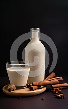 Coquito, coconut alcoholic drink, cocktail.
