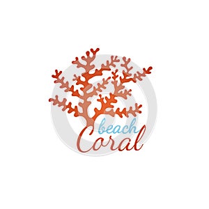 Coral beach logo template