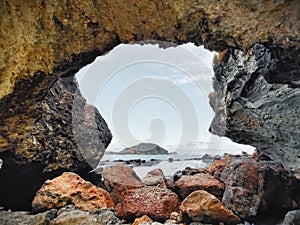 Coral beach in lombok on daylight