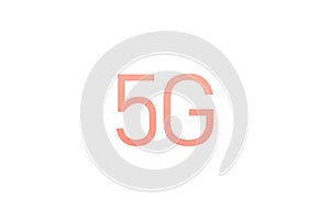 Coral color icon 5G network wireless systems and internet of things