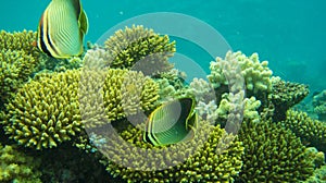 Coral looks like a plant, fishes around