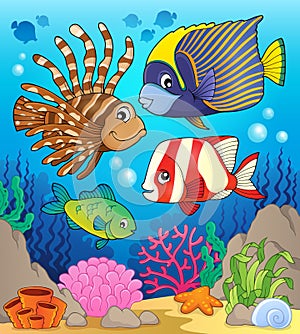 Coral reef fish theme image 1