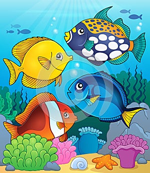 Coral reef fish theme image 4