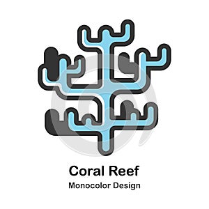 Coral Reef Monocolor Illustration