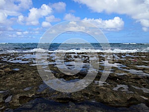 Coral Rock along shore of Kaihalulu Beach