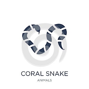 coral snake icon. Trendy flat vector coral snake icon on white b photo