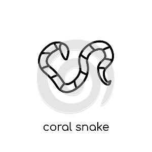 coral snake icon. Trendy modern flat linear vector coral snake i