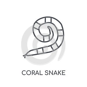 coral snake linear icon. Modern outline coral snake logo concept photo
