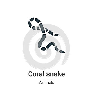Coral snake vector icon on white background. Flat vector coral snake icon symbol sign from modern animals collection for mobile