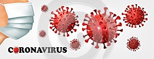 Coranavirus background with virus COVID -