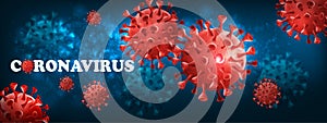 Coranavirus background with virus COVID - 19