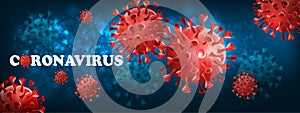 Coranavirus background with virus COVID - 19 photo