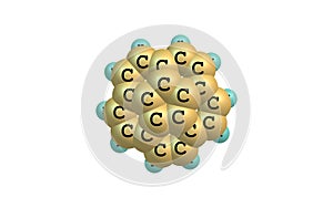 Corannulene molecule isolated on white