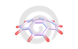 Corannulene molecule isolated on white