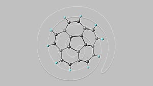 Corannulene molecule rotating video Full HD