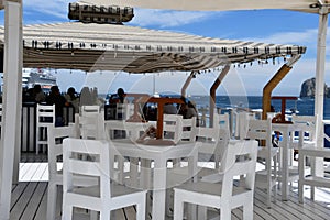 Corazon Beach Club at Medano Beach in Cabo San Lucas, Mexico